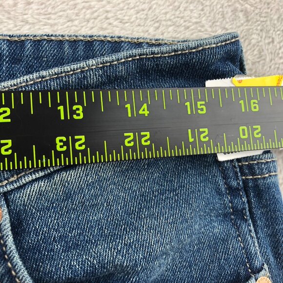 NWT Popsugar Womens Jeans Size 14 Straight Leg Frayed Hem Cotton Stretch Casual - Picture 4 of 16